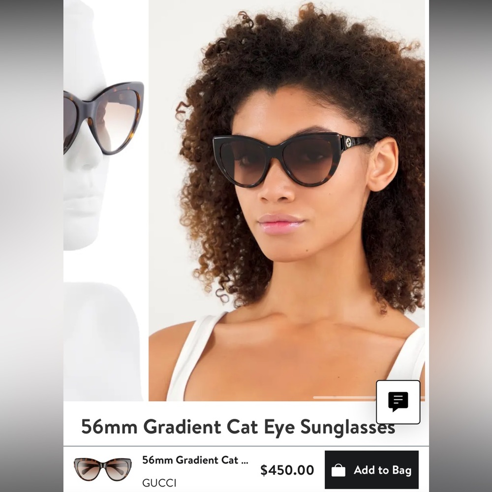 Gucci sunglasses 56mm Gradient Cat Eye Sunglasses